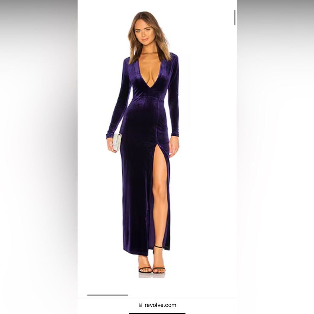 Gorgeous Superdown Purple Velvet Miranda Gown